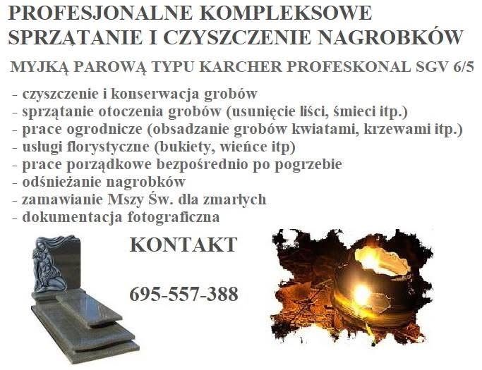 Sprzątanie, czyszczenie nagrobków