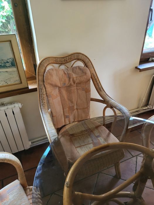 Zestaw ratanowy stół + 6 foteli do ogrodu, na taras