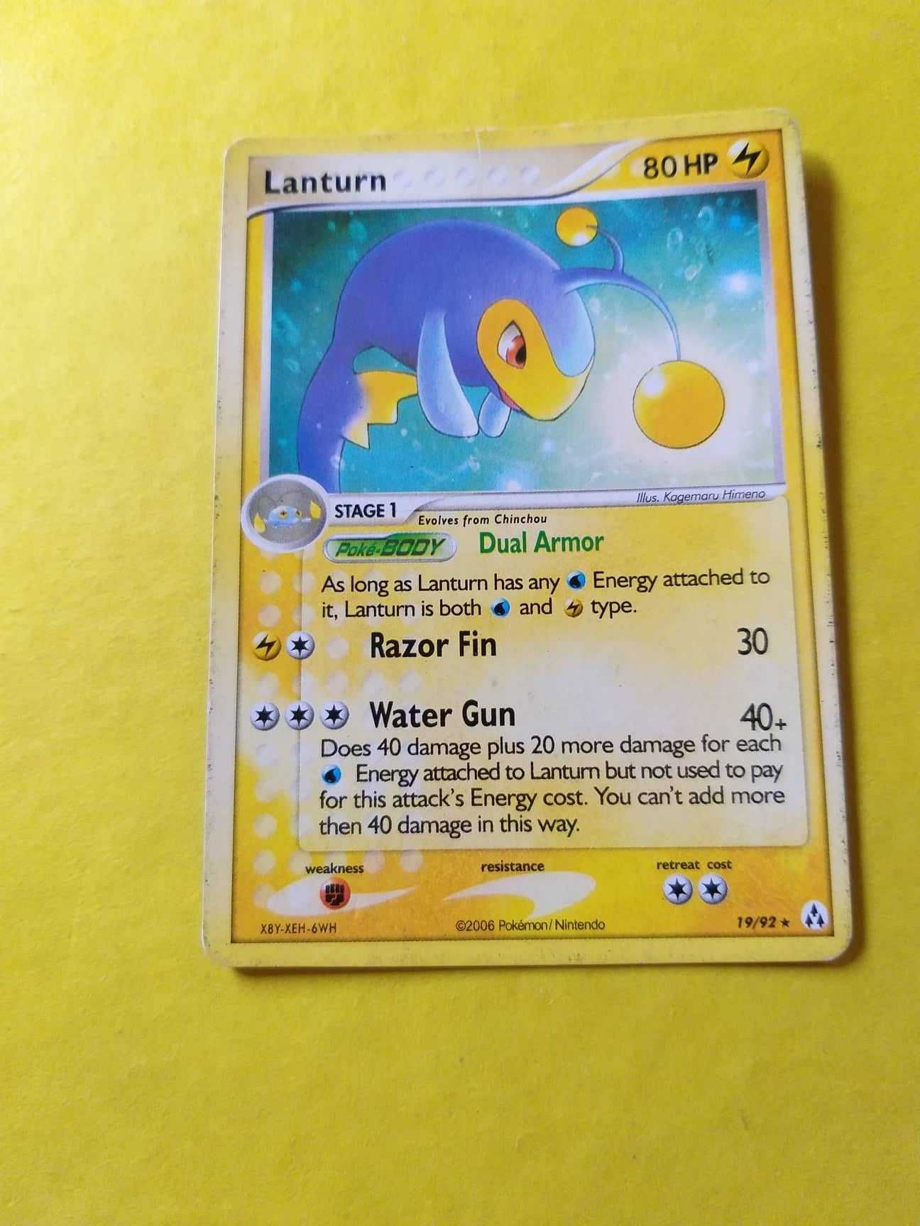 Pokemon Card- Lanturn  80  HP