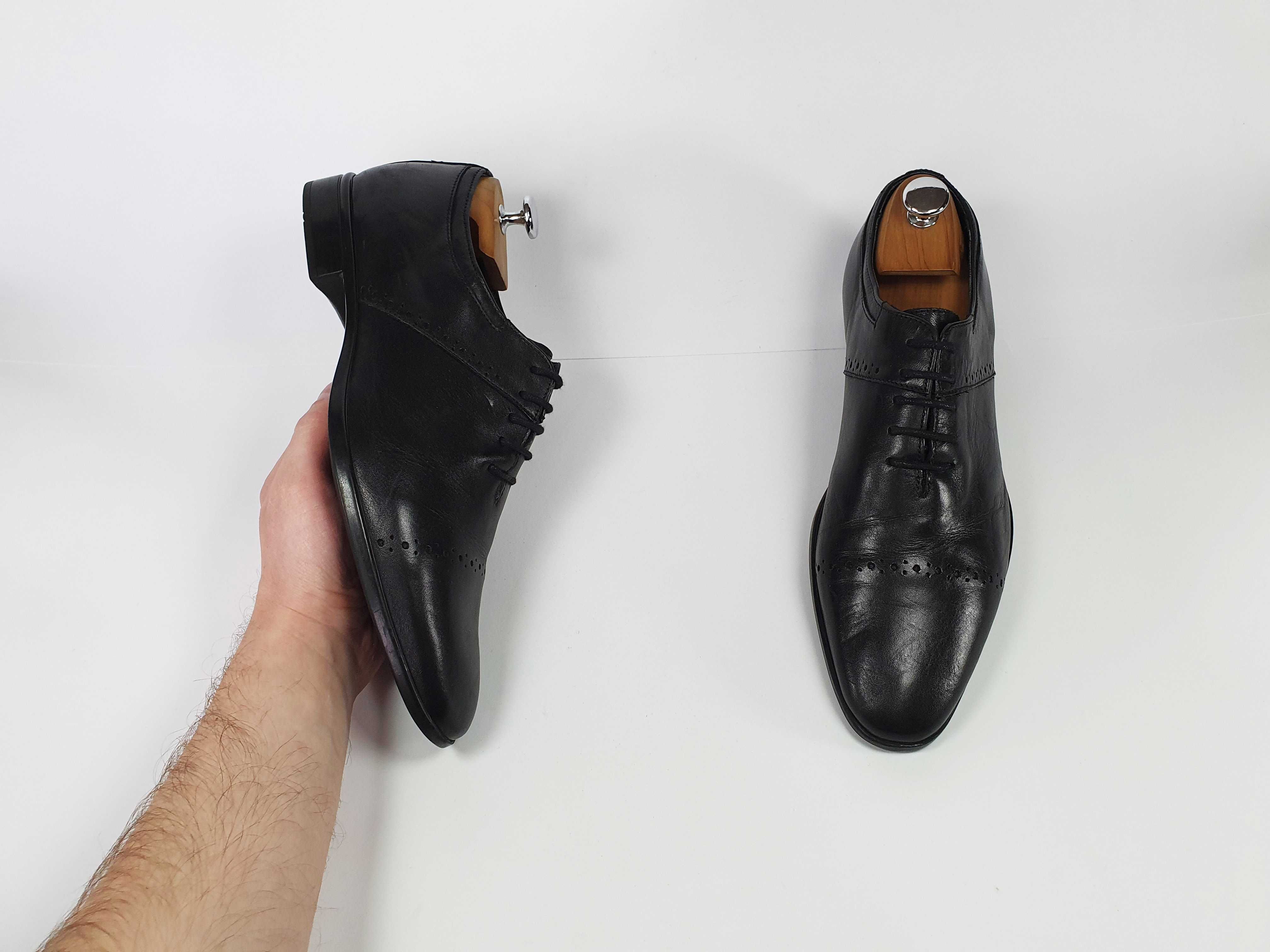Черные мужские туфли SANMARINA чорні туфлі 41 42 26.5 см
