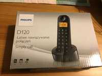 Telefon bezprzewodowy Philips D1202B z czytelnym wyświetlaczem