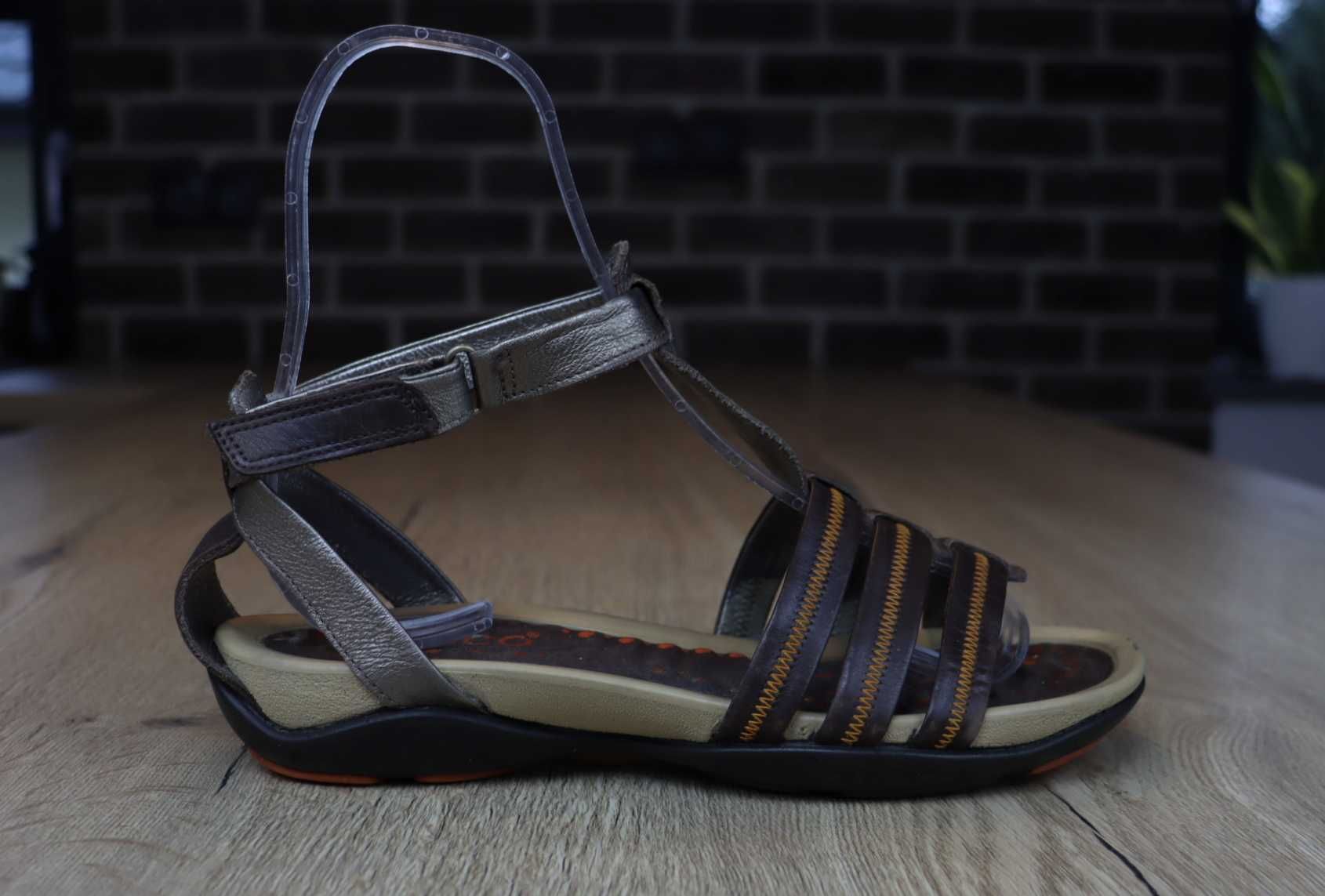Ecco skórzane damskie sandały 38 ( 25,3 cm)