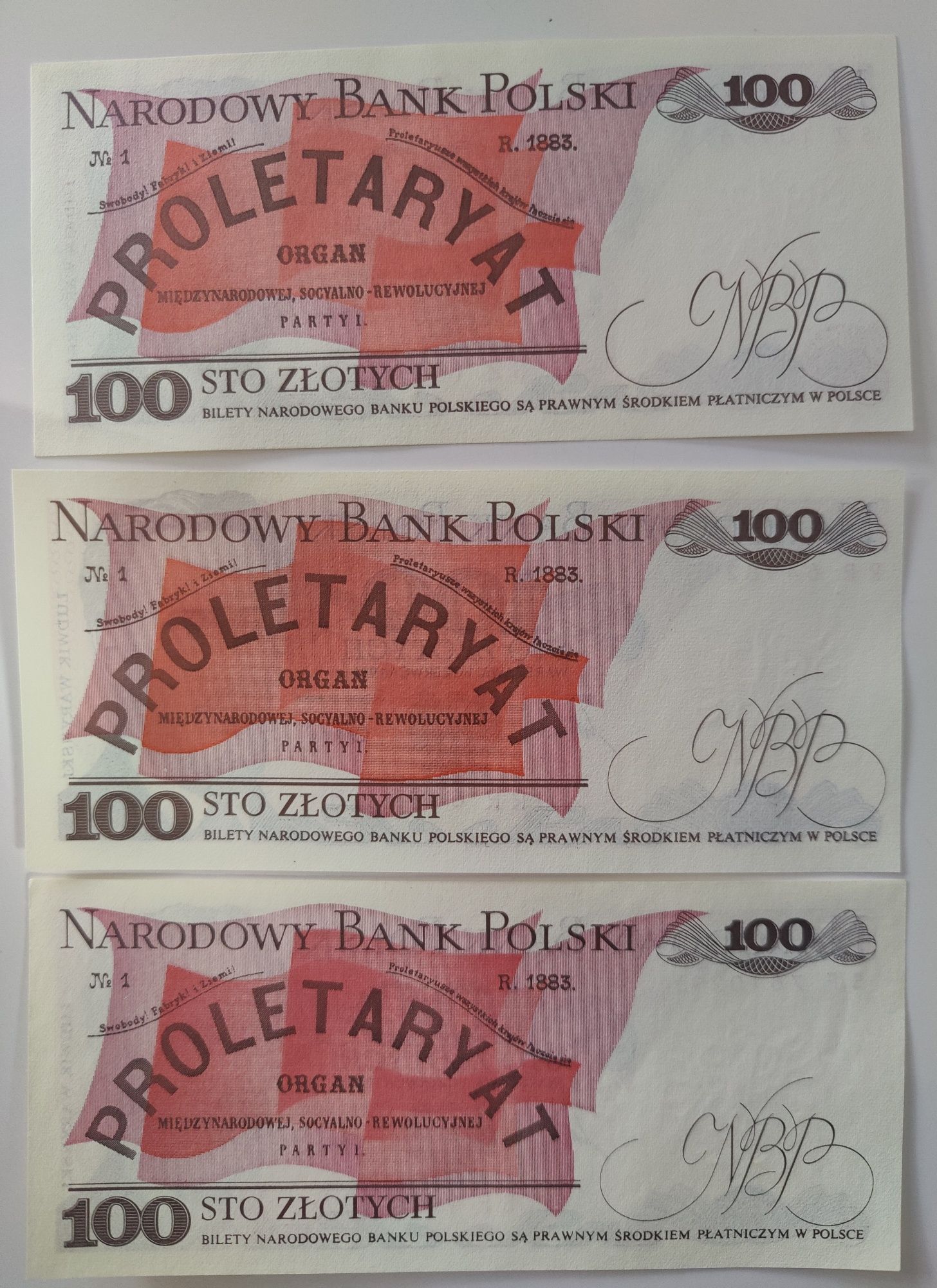 banknot 100 zł Waryński PRL stan 1/1- złotych