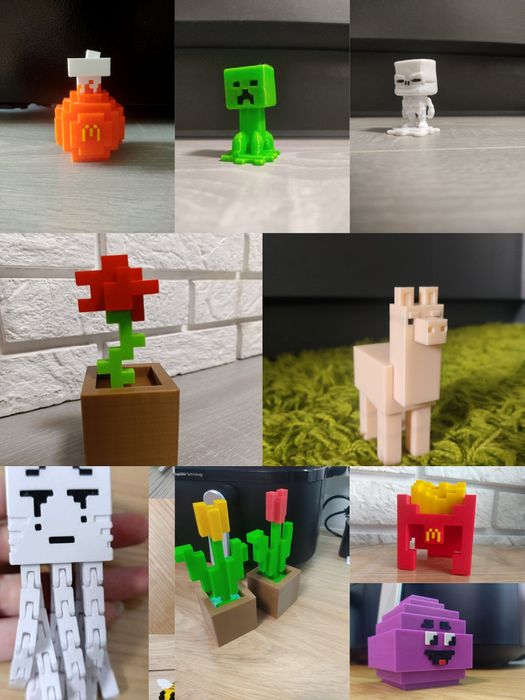 Minecraft Гаст,  шолом, яйце, зілля кріпер скелет квіти в горщику лама