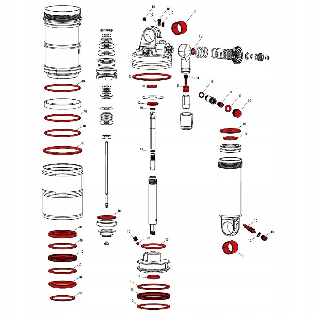 Rock Shox Monarch Xx B1 (2014, 2019) Zestaw naprawc