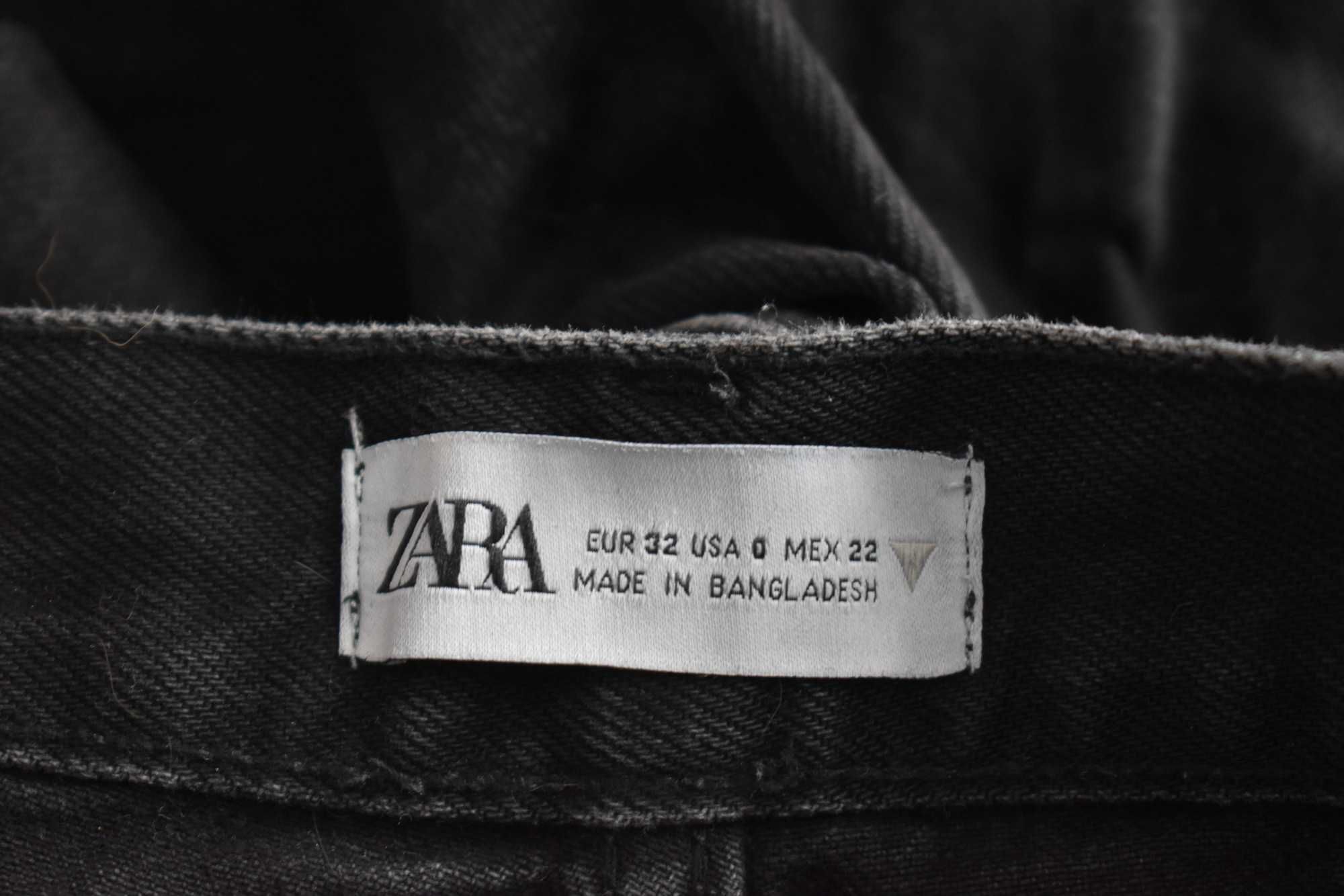Spodnie dżinsowe XXS wysoki stan dżinsy jeansowe wide leg proste Zara
