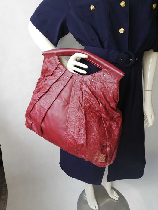 duży shoper  burgund ekoskóra