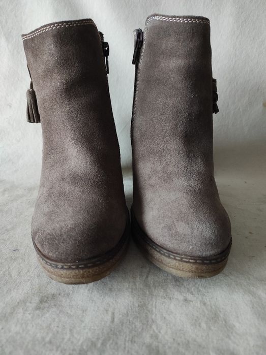 Lasocki botki na słupku brązowe beżowe skóra naturalna nr 37/24 cm