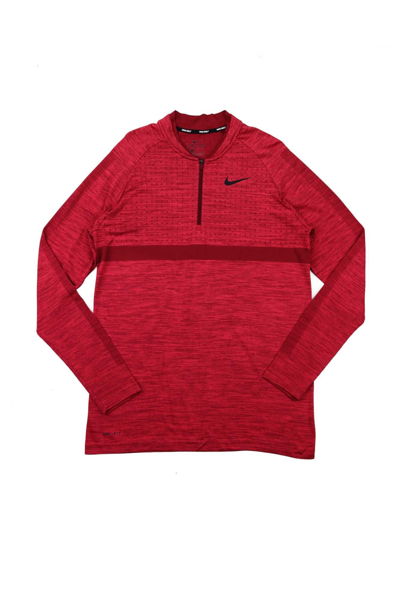 Nike Golf bluzka wiśniowy melanż stójka ZIP Man M