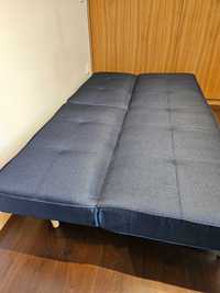 Sofá/cama azul em tecido