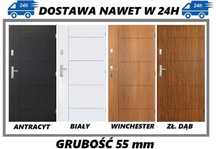 Drzwi zewnętrzne Białe PEŁNE 80, 90 model "SWING" SZYBKA DOSTAWA