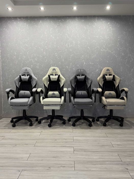 Крісло компютерне з ПІДНІЖКОЮ і 2 подушками Крісло з тканини Крісла