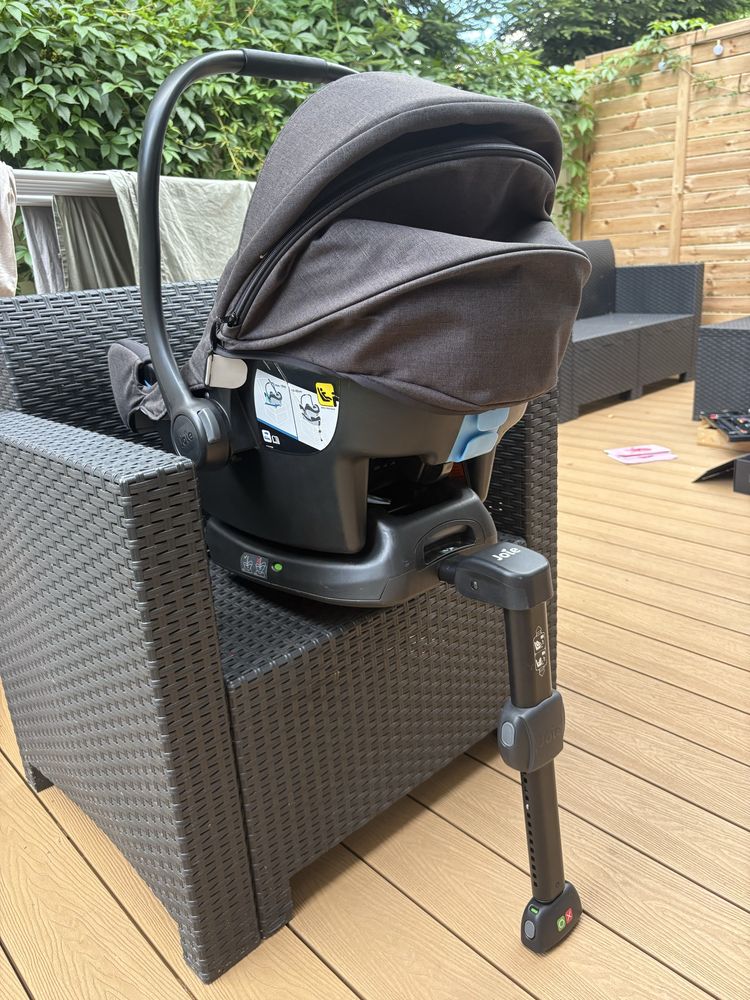 Wózek Joie 3w1+baza samochodowa isofix+dodatki