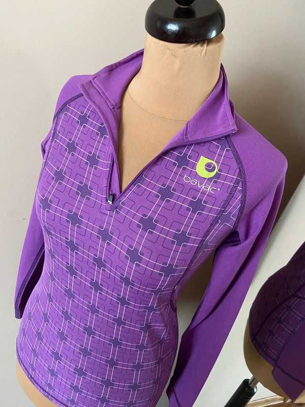 S m bavac termoaktywna bluzka golf fioletowy sport termiczny sweter