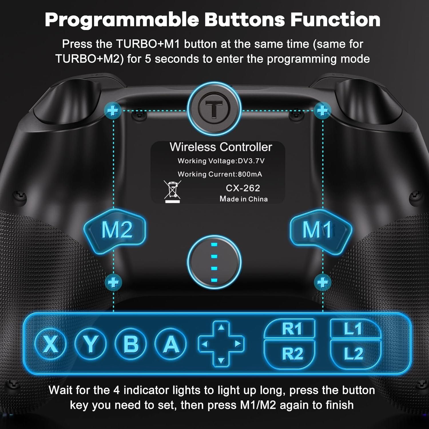 kontroler do gry, z ledem, wibracją czarny switch controller