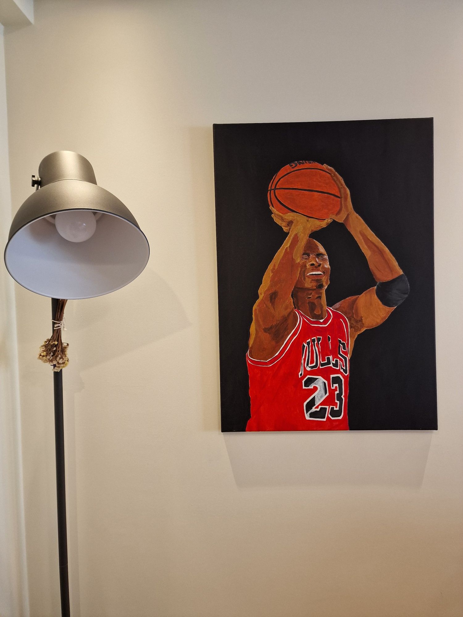 Pintura original Única de Michael Jordan acrílico em tela Original