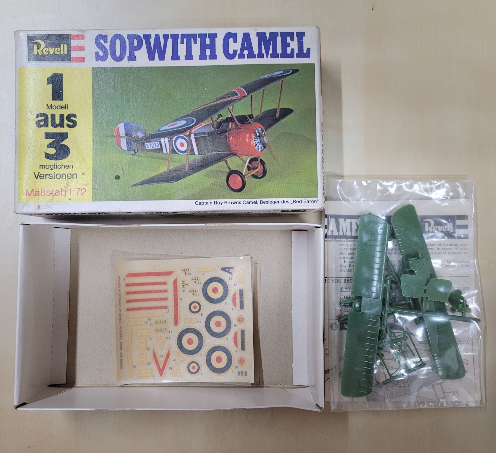 Sopwith Camel PRL stary kolekcjonerski model do sklejania