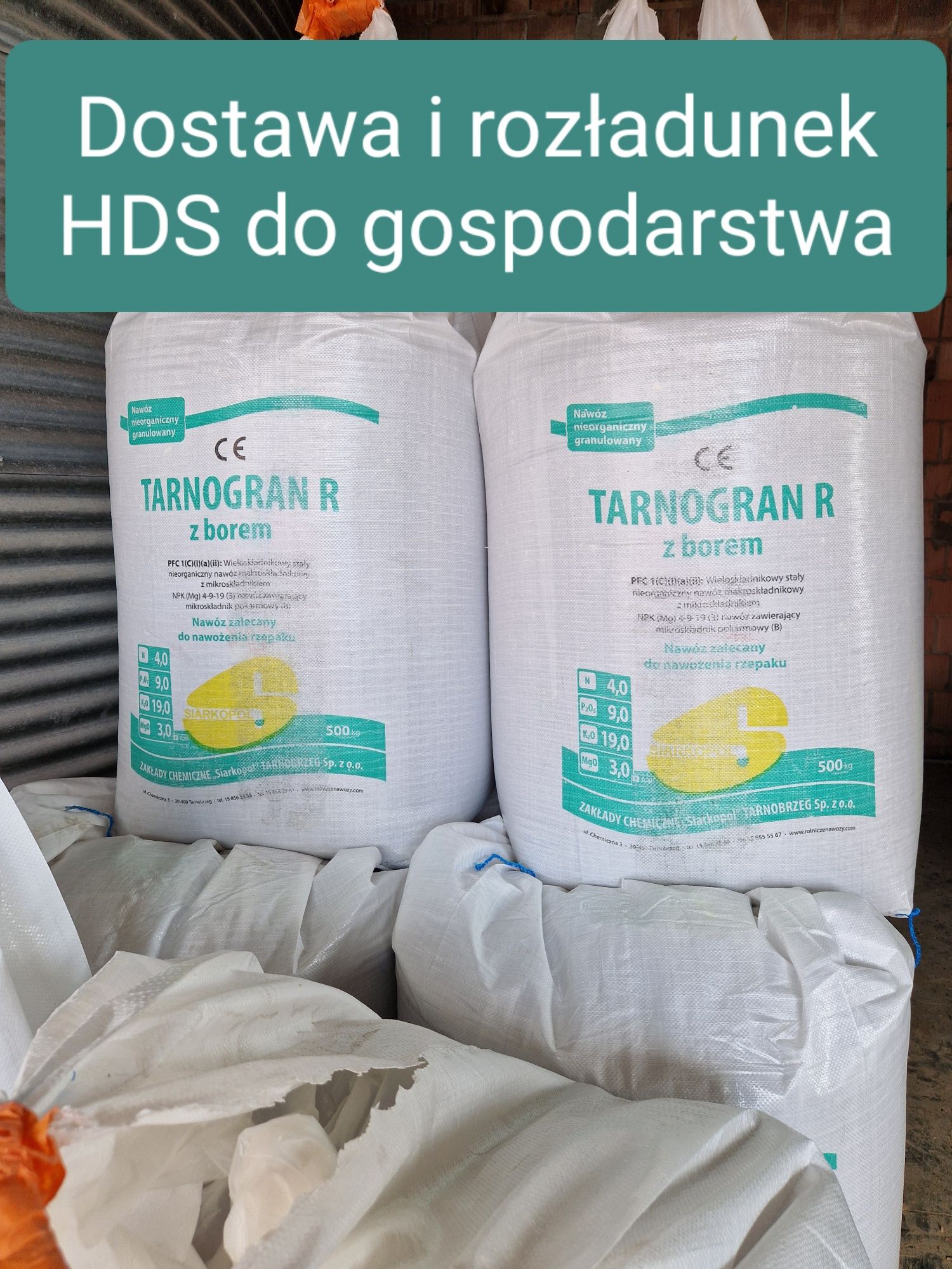 Nawóz Tarnogran R z Borem  Transport HDS do gospodarstwa