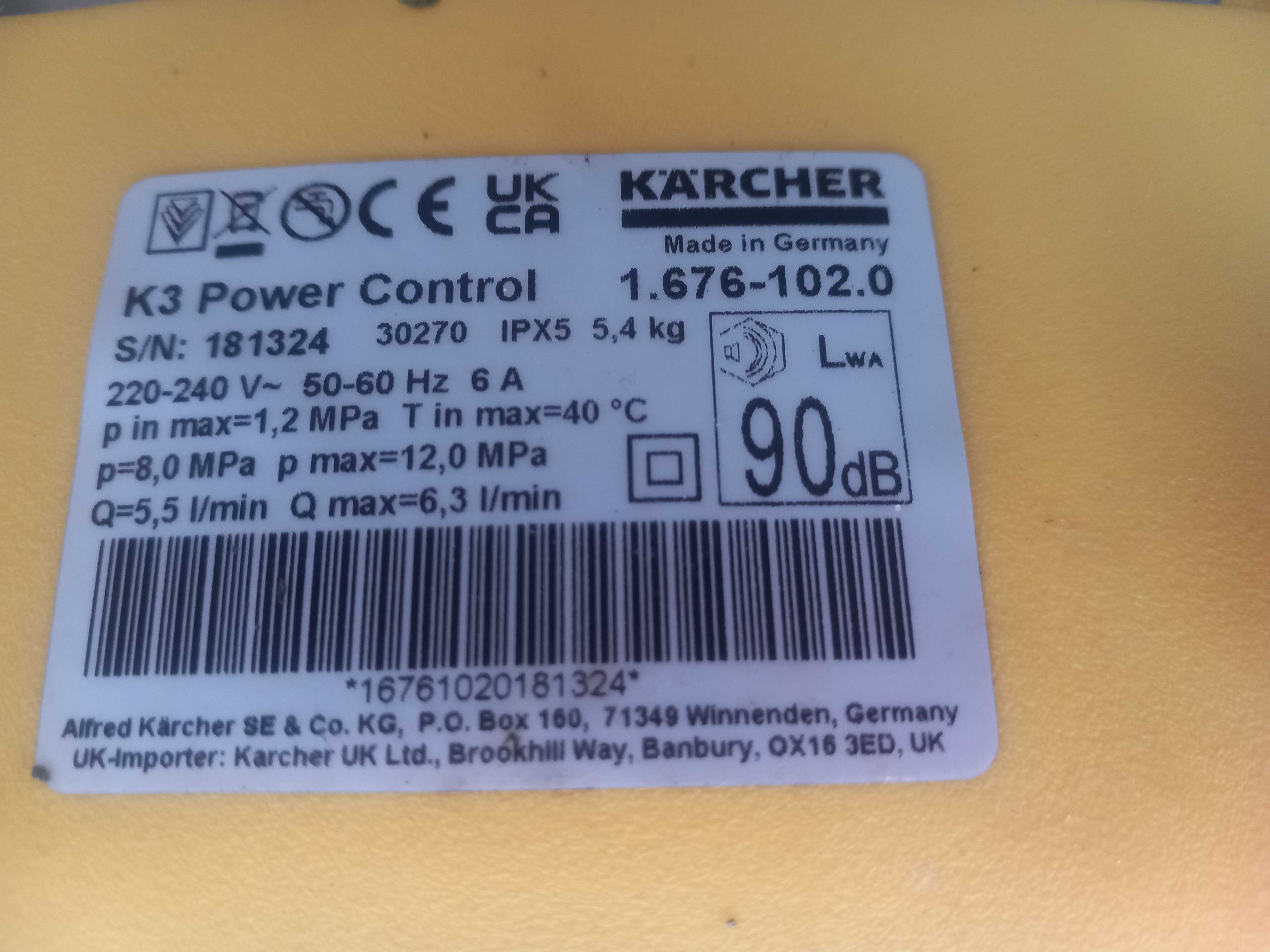 Myjka wysokociśnieniowa Karcher K3 Power control jak nowa !!