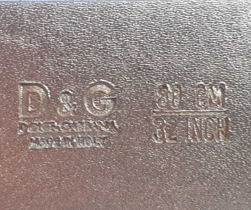 Ремень из глянцевой телячьей кожи с логотипом D&G