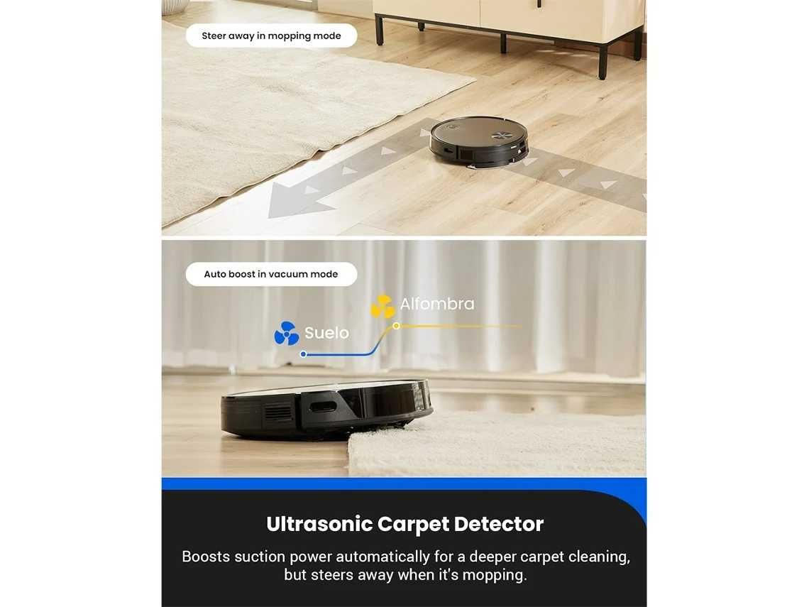Aspirador de Pó Robótico PROSCENIC V10 Esfregão de Chão