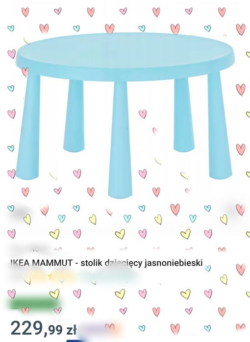 Zestaw stolik i krzesełka dla dzieci Ikea mamut