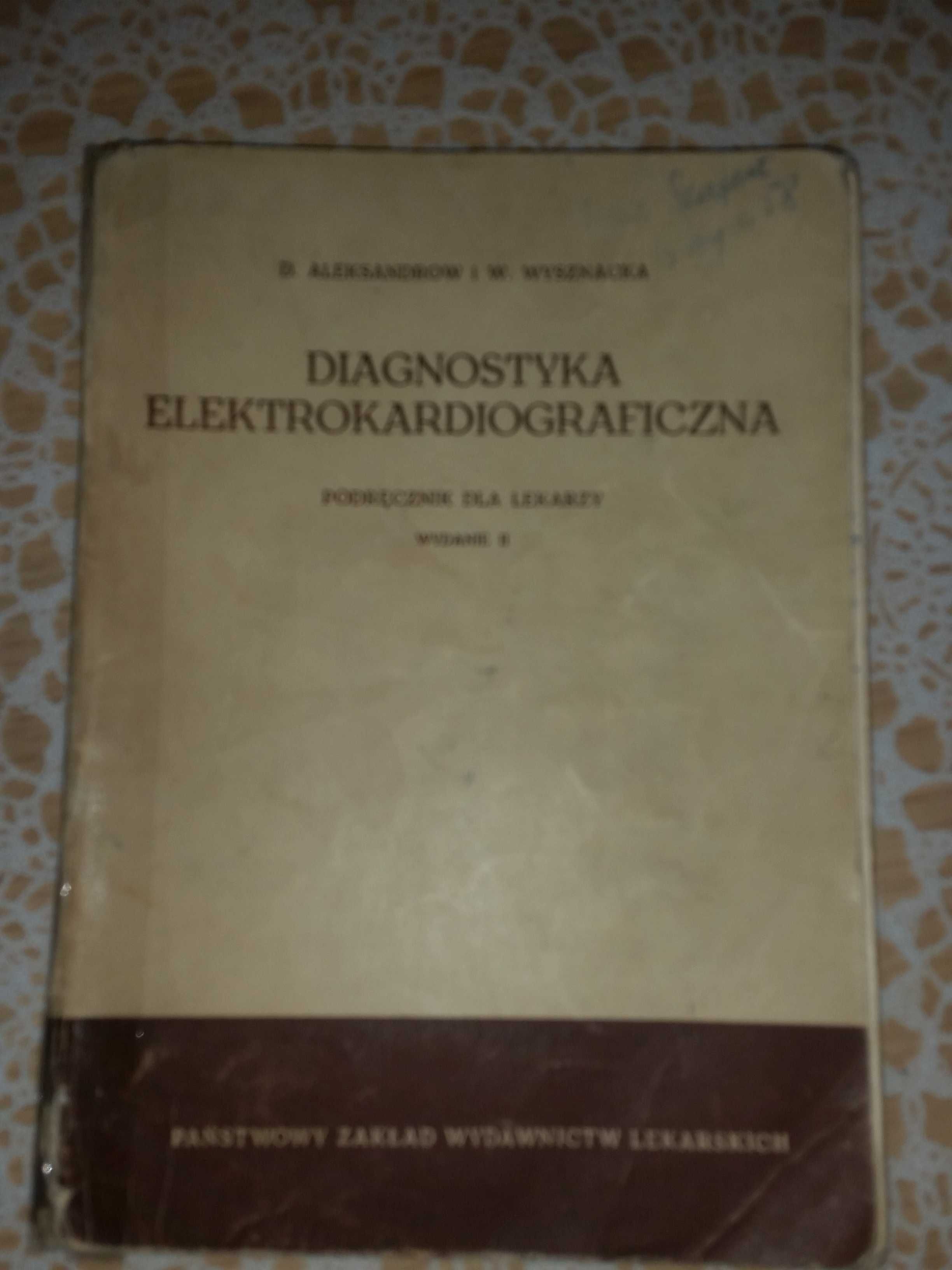 Diagnostyka elektrokardiograficzna  stara książka medyczna 1960