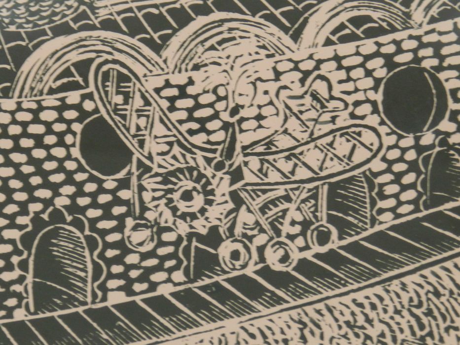 Grafika Linoryt " Gitarzysta " oryginał od artysty