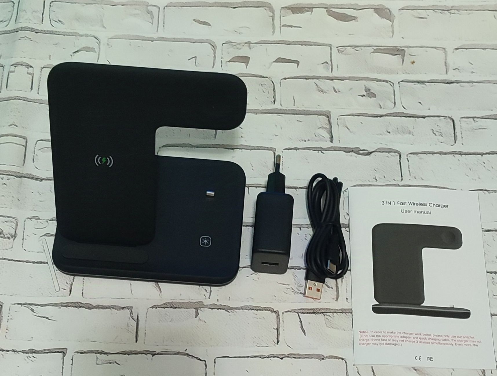 Бездротова зарядка 3in1 Fast 15W iPhone Apple Watch AirPods зарядна