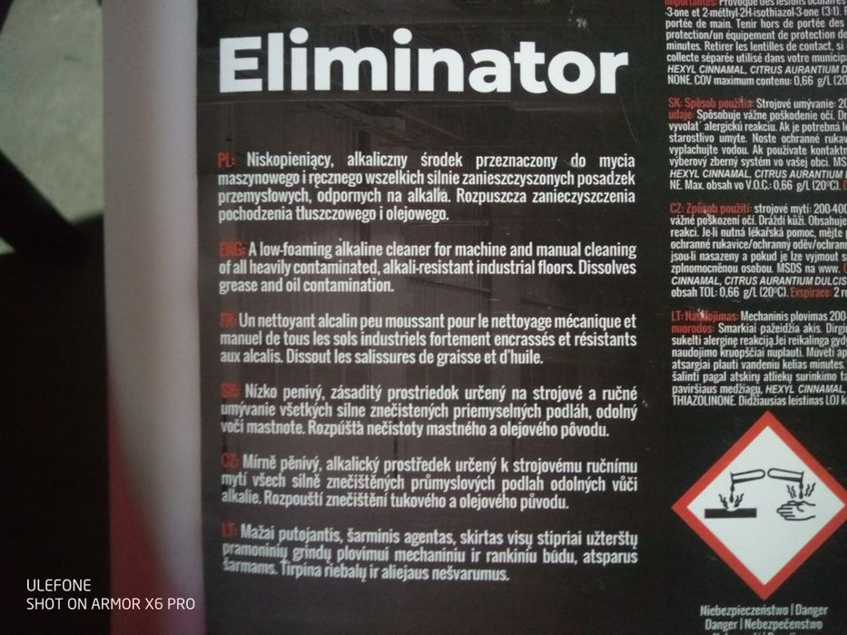 Eliminator środek alkaliczny do mycia maszynowego i ręcznego