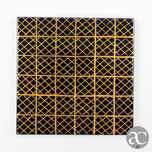 Azulejo ARTIBUS, com desenho de losangos em dourado e Azul-cobalto