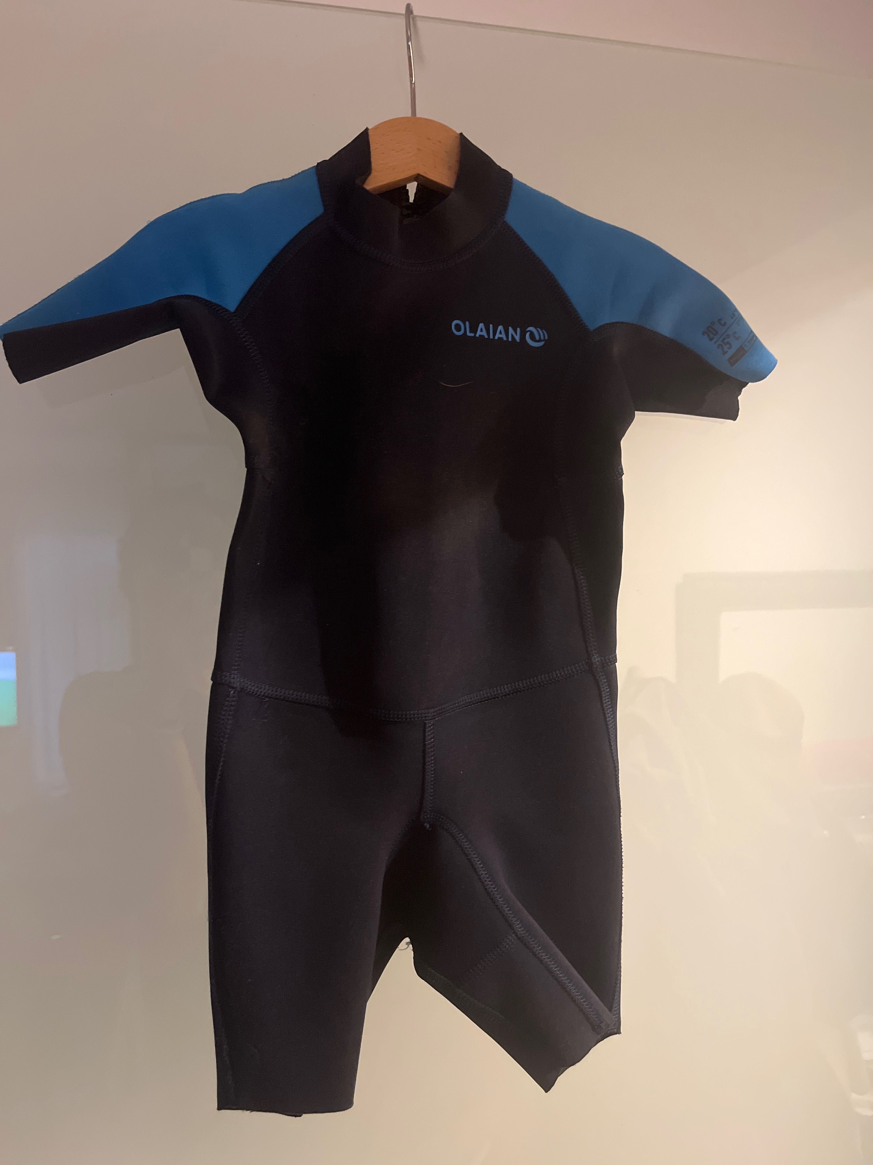 Fato Surf Shorty 100 Criança Azul Neoprene 1,5 mm Olaian decathlon