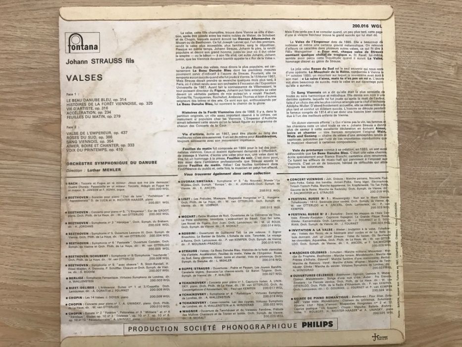 Vinil "Strauss - Valses Viennoises"