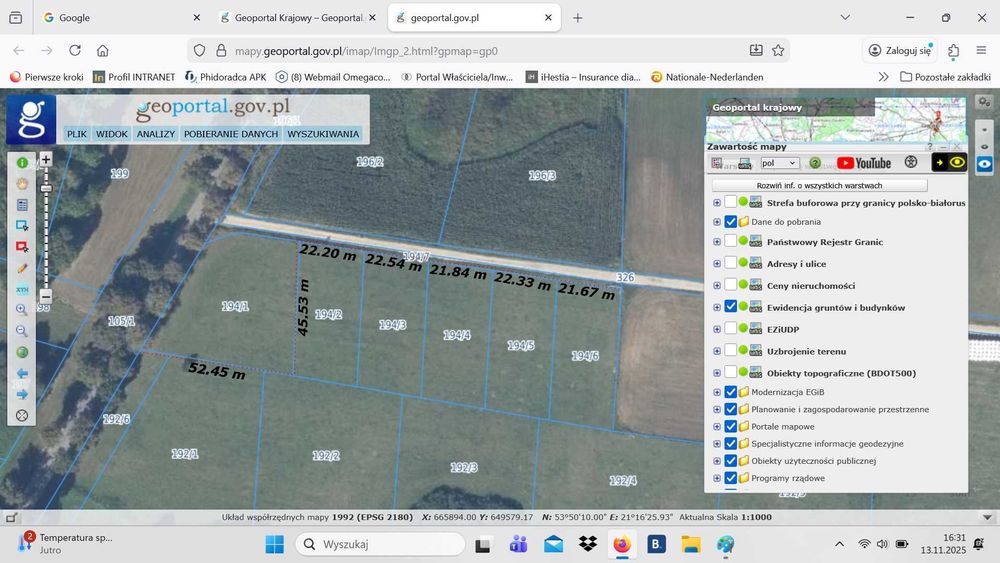 Karwie pod Mrągowem działka 10 ar z war zabudowy