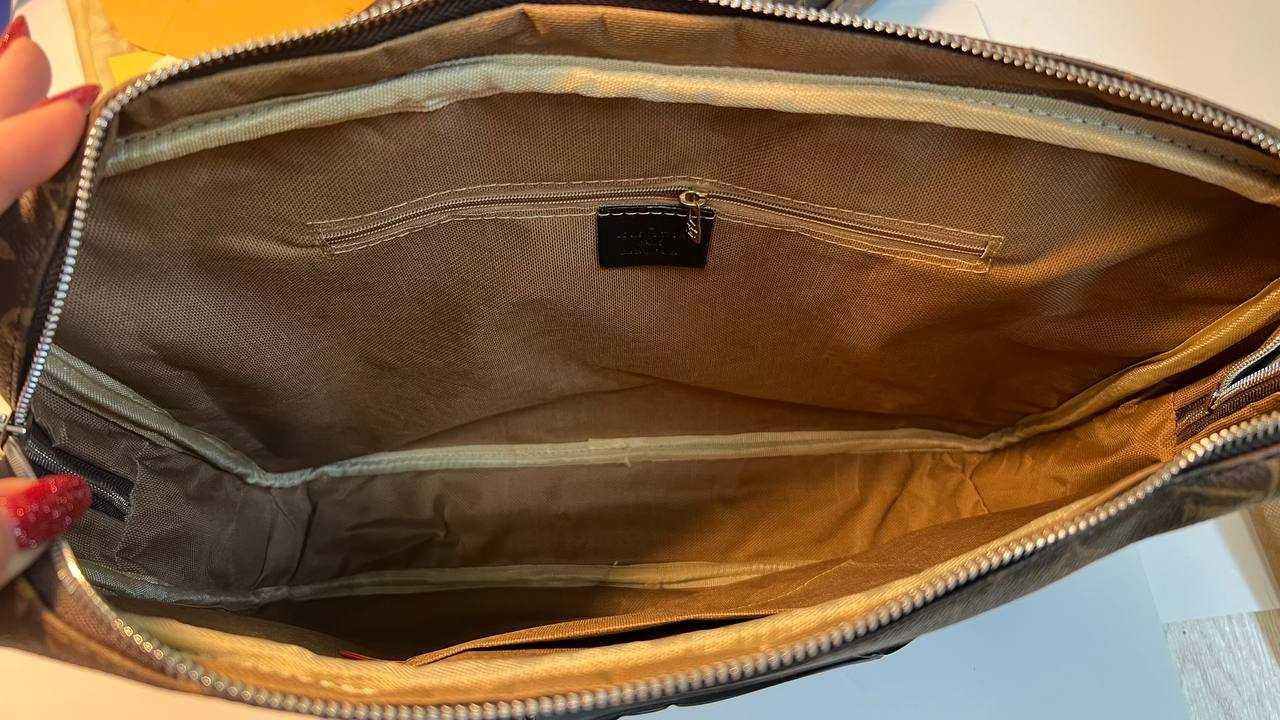 Męska torba aktówka teczka na laptop Louis Vuitton, skóra 76-09
