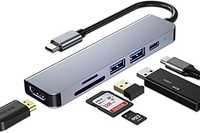 Hub USB C adapter Multiport 6w1