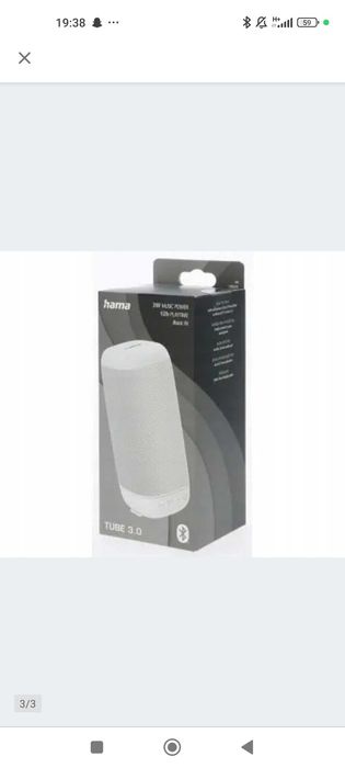 Głośnik Bluetooth Hama Tube 3.0 3W Akumulatorowy Biały NOWY!