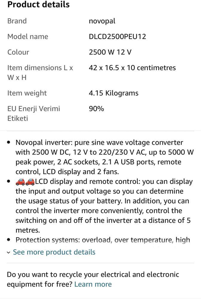 Инвертор 12В 220В 2.5 кВт (пік 5кВт)  invertor