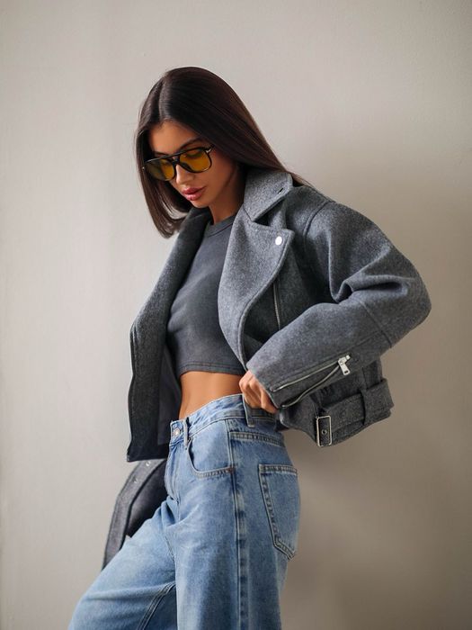 Нова кашемірова, вовняна сіра косуха жіноча великі розміри