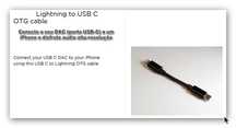 Cabo USB-C - Lightning para DAC / DAP
