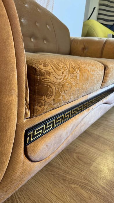 Zestaw dwóch sof barokowych welur glamour – stan bardzo dobry!