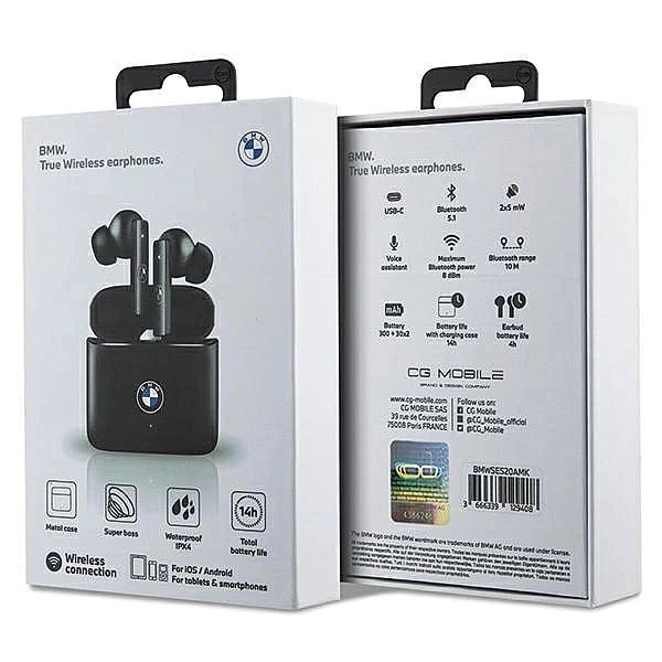 Słuchawki Bluetooth BMW Signature TWS + stacja dokująca - czarne