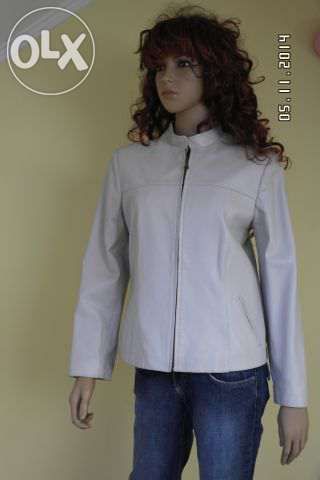 Kurtka skórzana prosto z Grecji r L beżowa