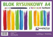 Blok rysunkowy A4/16K kolorowy (10szt). Wektor