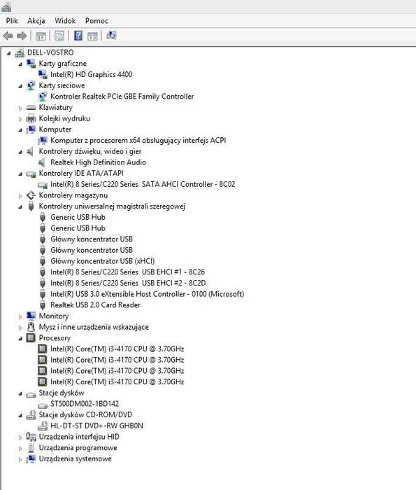 Zestaw komputerowy DELL Vostro i3-4170/4GB/500GB/Win8.1 + monitor DELL