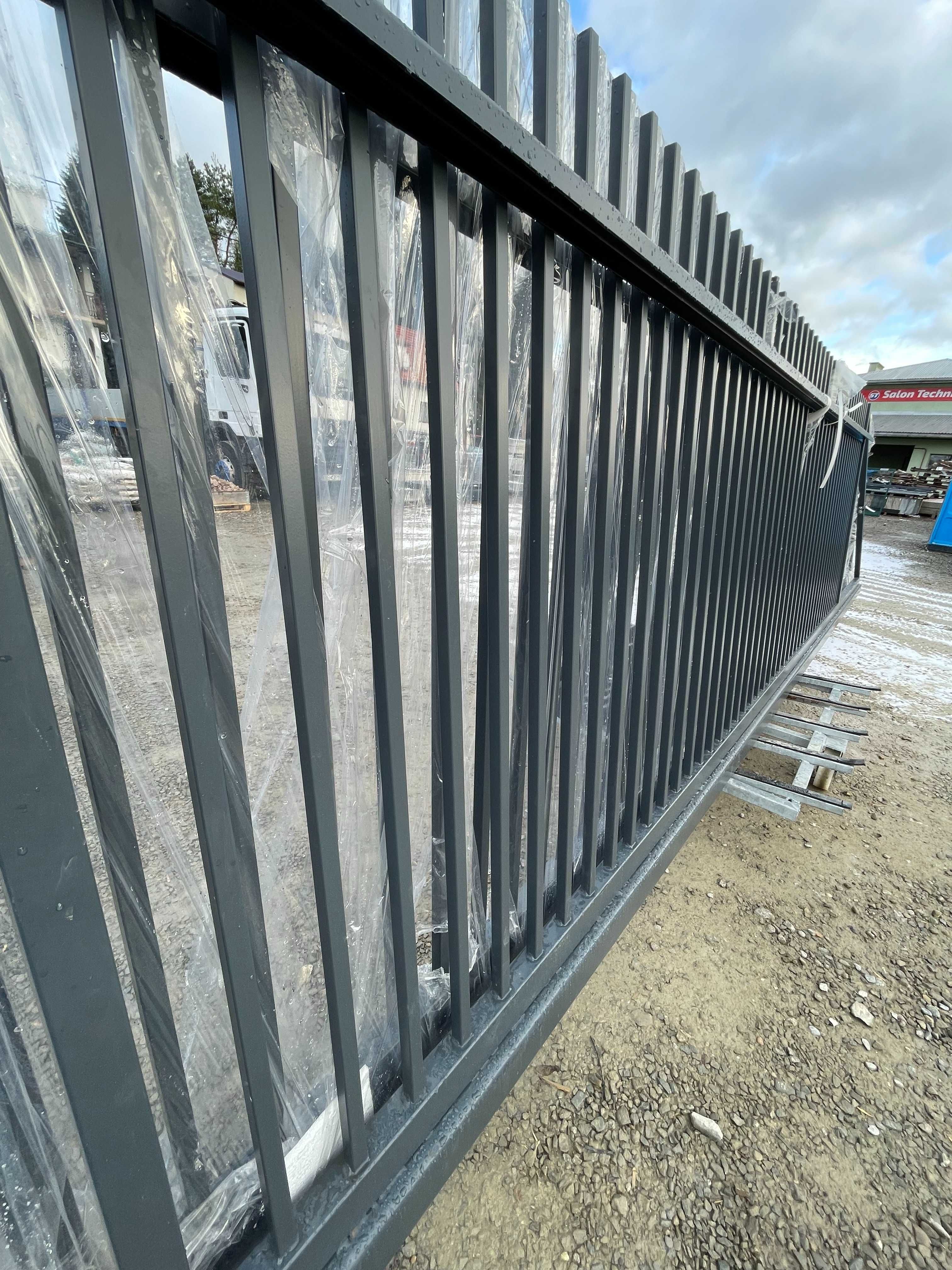 Brama przesuwna 2x2cm pion 4x1,2m antracyt nowa od ręki ocynk + RAL