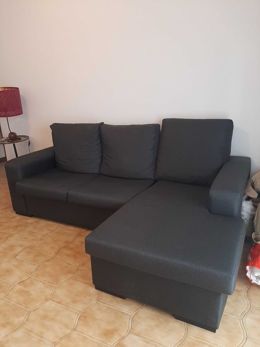 Sofa 3 lugares chaise longue Cinzento