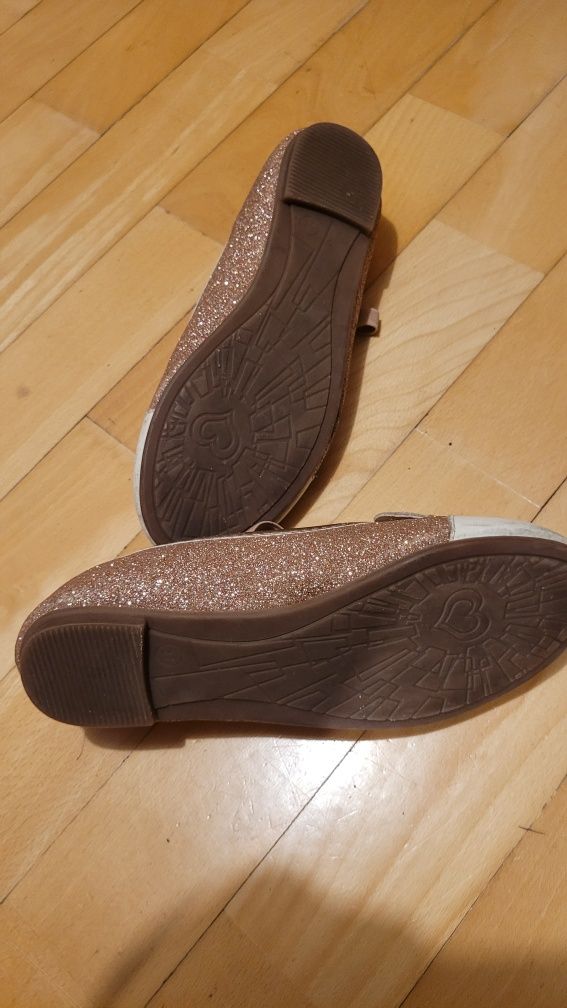 Baleriny, buciki, kapcie 31, brokatowe