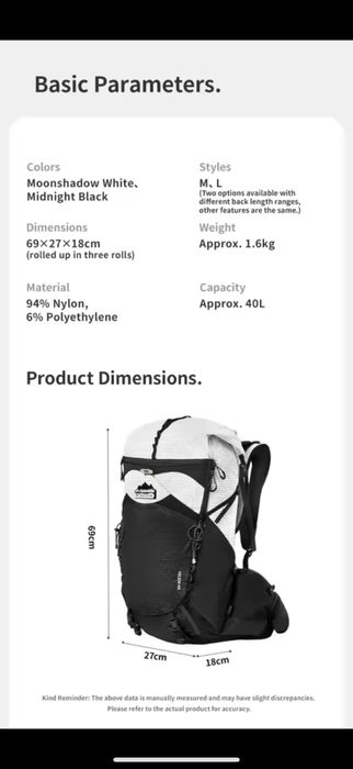 Туристичний рюкзак, наплічник Naturehike Helium 40+10L, osprey