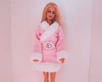 Świąteczna sukienka dla lalki Barbie, płaszcz z futerkiem, ubranko